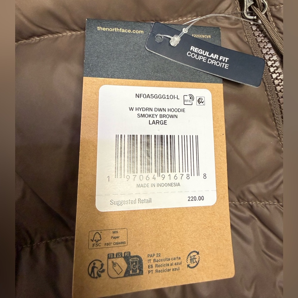 The North Face Brown Hooded Puffer Jacket NWT - Picture 16 of 16